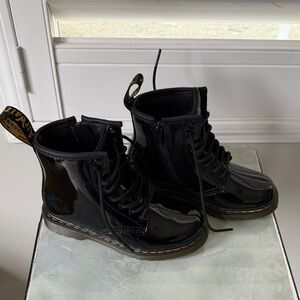 Dr. Martens Shiny Black Kids Boots 10t